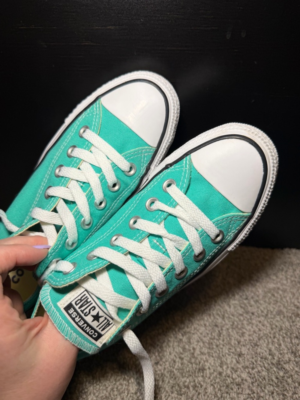 Converse Low Top Sneakers - Teal with White - Picture 14 of 14